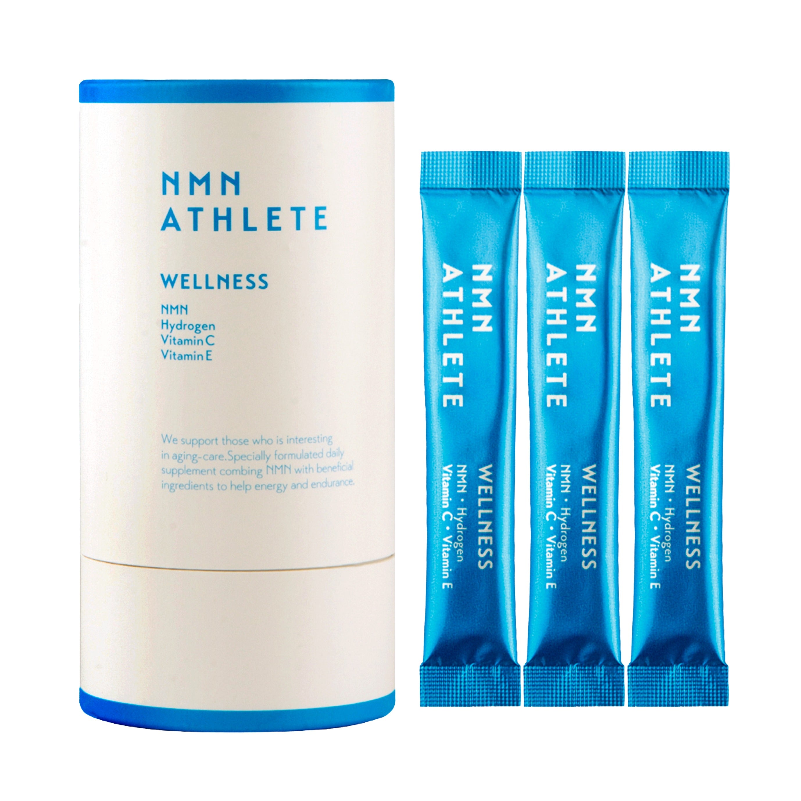 NMN ATHLETE WELLNESS POWDER(ウェルネスパウダー)|国産純度99.9%以上のNMN(ニコチンアミドモノヌクレオチド)摂取から始める体調管理・健康美容維持 - 水なしで飲める顆粒タイプ